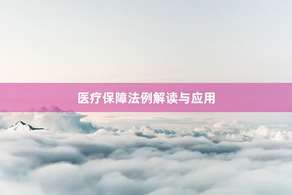 医疗保障法例解读与应用